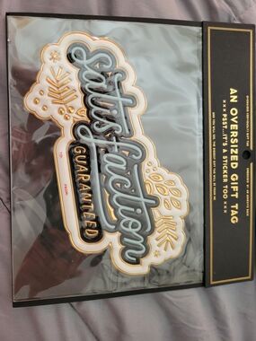 Oversized Gift Tag Sticker -satisfaction Guaranteed By Easy Tiger Co NWT